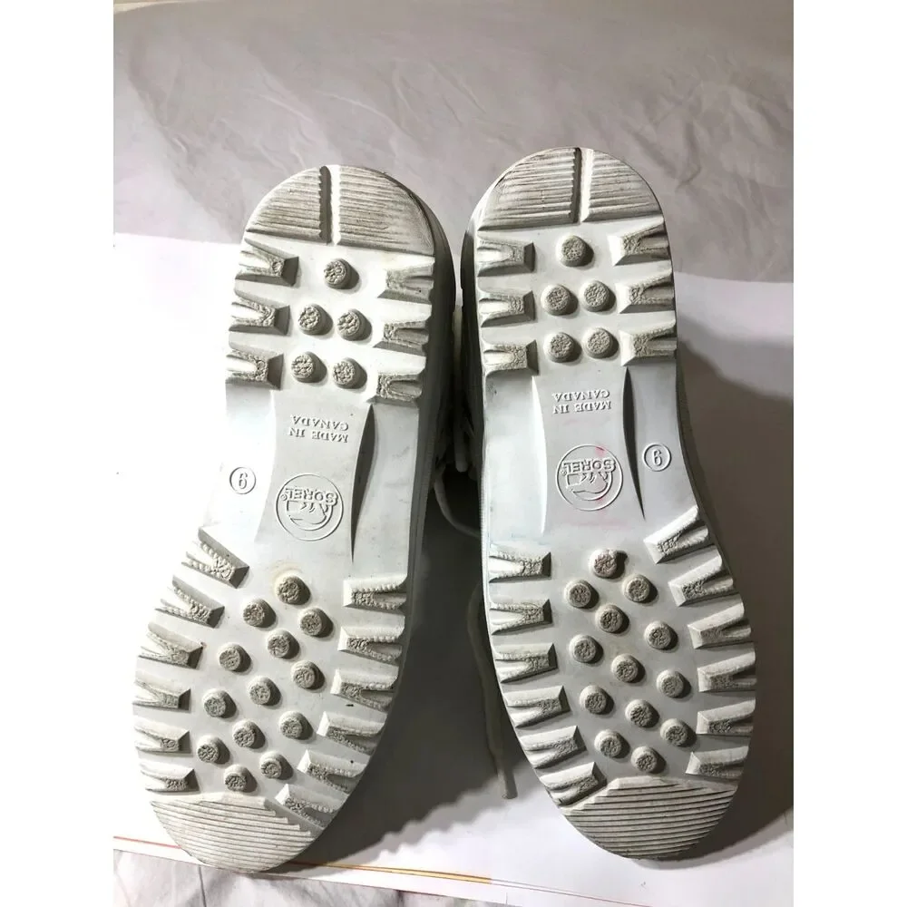 Vtg 90s Sorel Kaufman Canada White Winter Snow Boot Duck Ski Cabin Core Size 9
